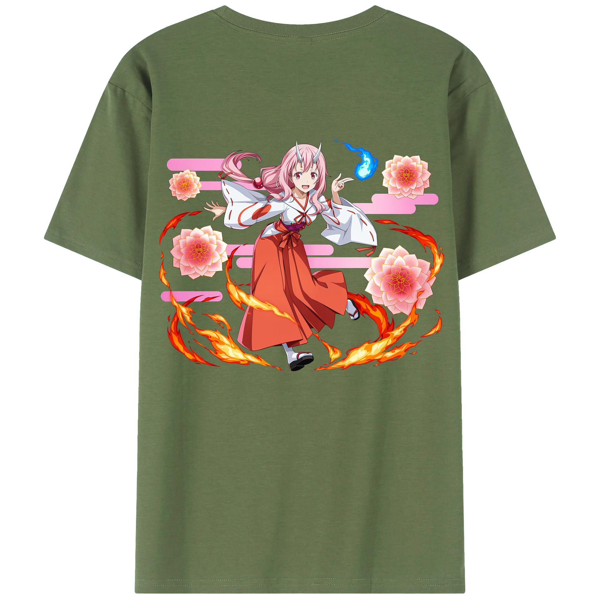 （画像用） 転スラ Regarding Reincarnated to Slime 綿100％ メンズ半袖Tシャツ（バックプリント） 通気性
